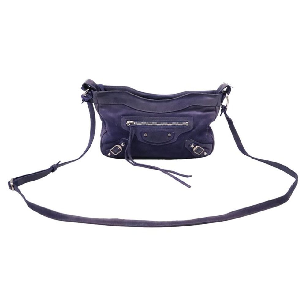 Balenciaga Motocross Hip Crossbody Bag in Violet Suede